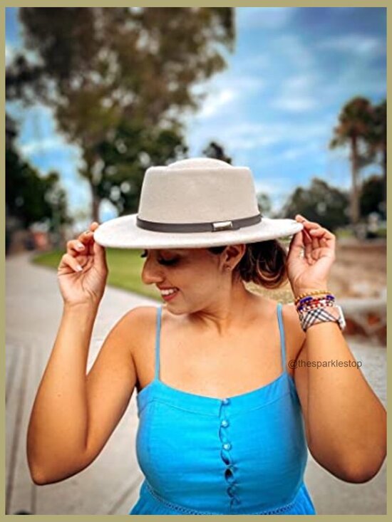 Wool Fedora Hat with Adjustable Band, Wide Brim, Vintage Style main image 4